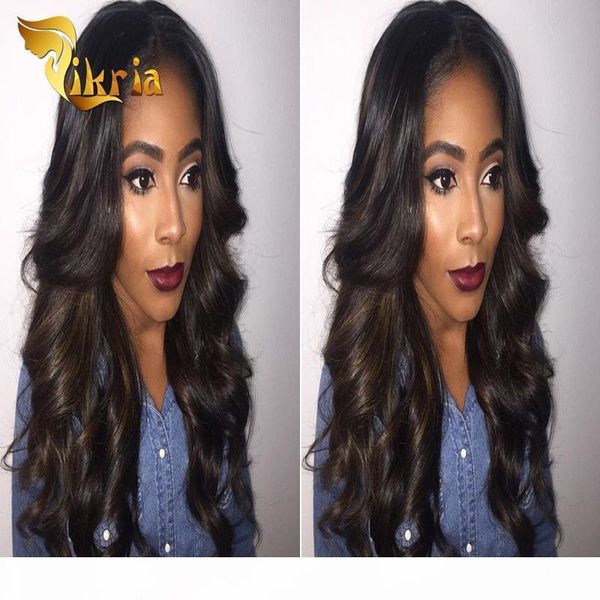 

malaysian indian virgin human hair lace front wigs body wave hair brazilian peruvian human hair full lace wig silk base, Black;brown