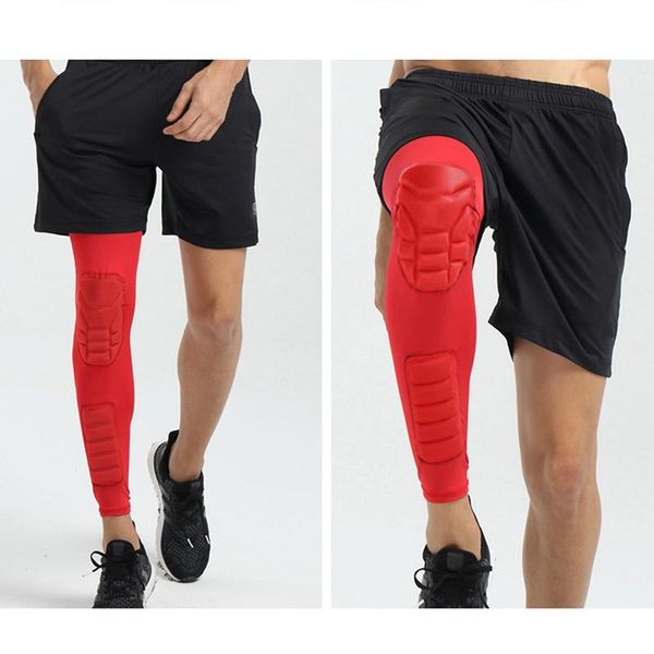 

elbow & knee pads calf support brace protector sports kneepad breathable honeycomb long basketball sleeve, Black;gray