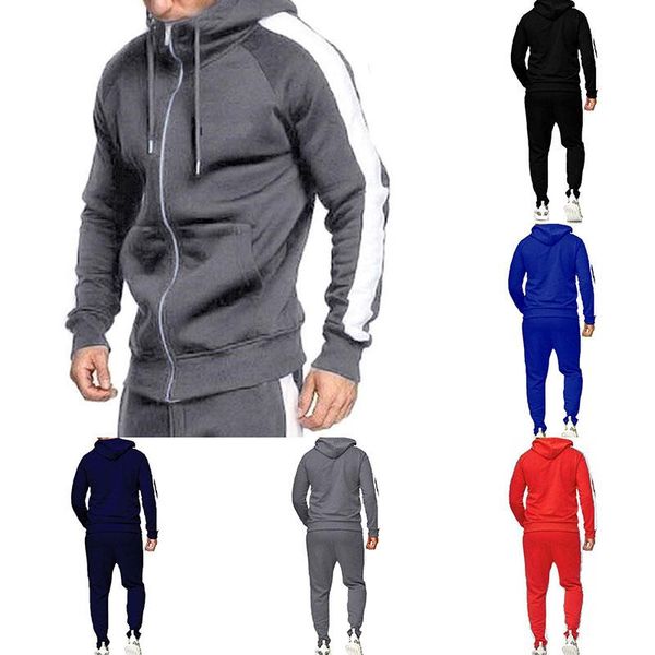 

2021 brand men tracksuit 2 piece and pants mens sweat suits set plus size jogger sets for men fashion clothing, Gray