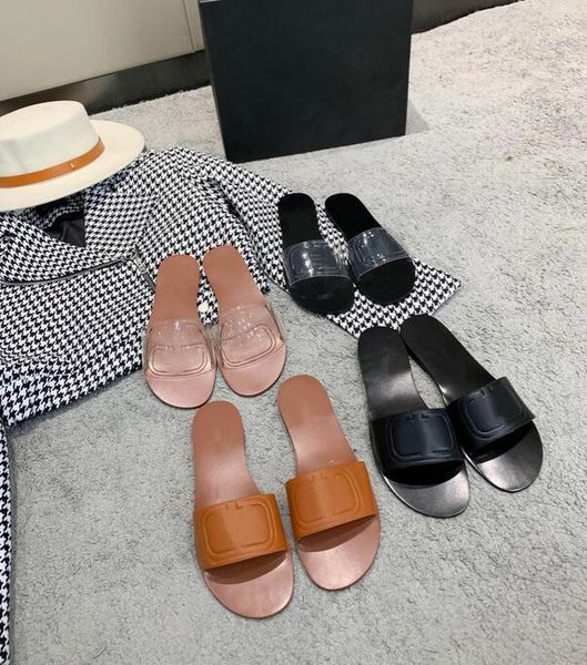 

new women's casual sandals real leather beach slippers woman transparent jelly shoes peep toe sandal v025421, Black