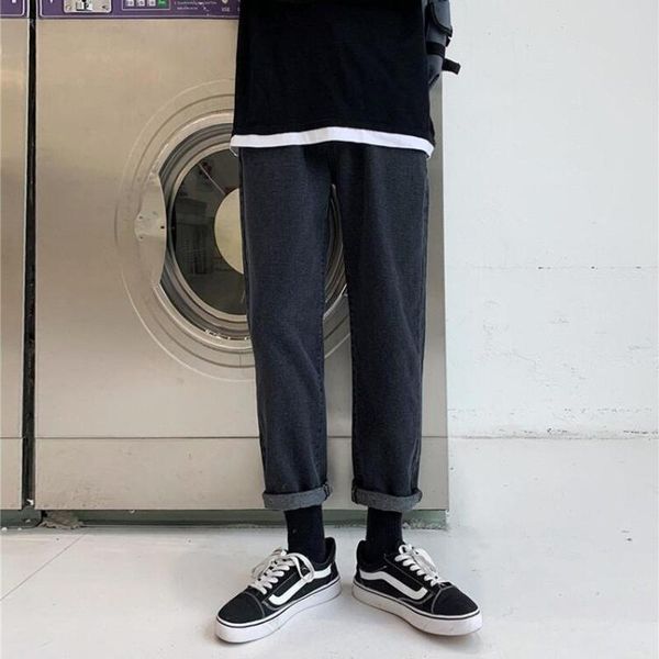 

men's jeans spring fashion korean loose casual personality straight pants, Blue