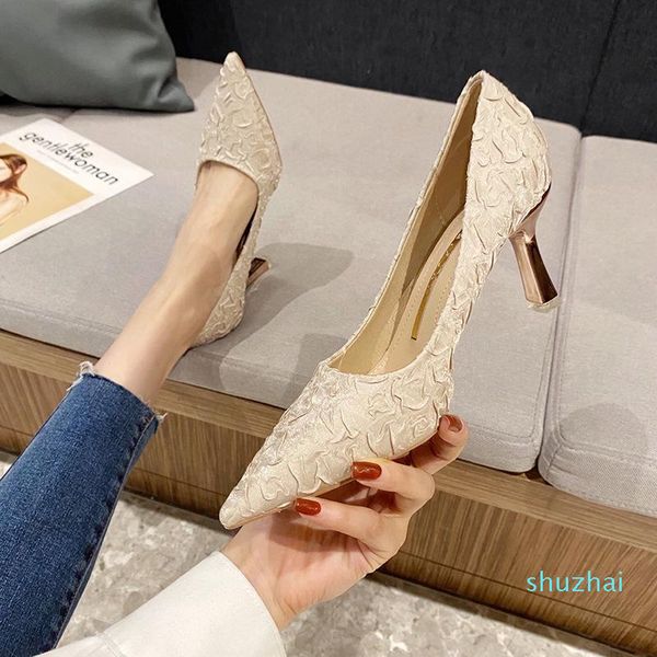 

dress shoes women with heel 2021 french style high heels stiletto temperament ladies black professional single