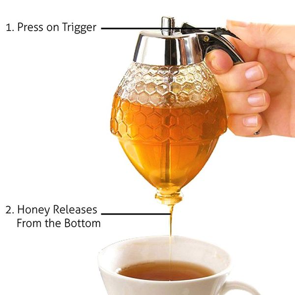 

mini portable plastic honey syrup dispenser pot honeycomb bottle honey squeeze dispenser kitchen spice tools