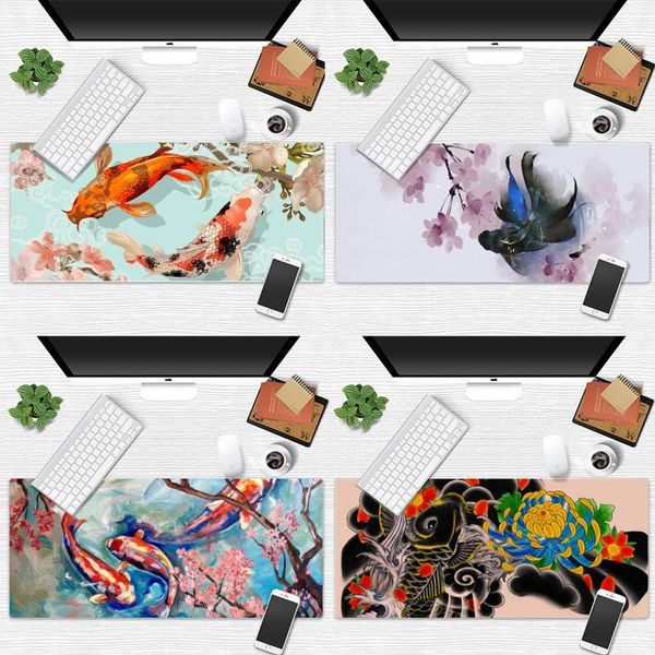

mouse pads & wrist rests koi fish cherry blossom japanese office mice gaming pad desk table gamer work large mousepad mats non-slip lapc