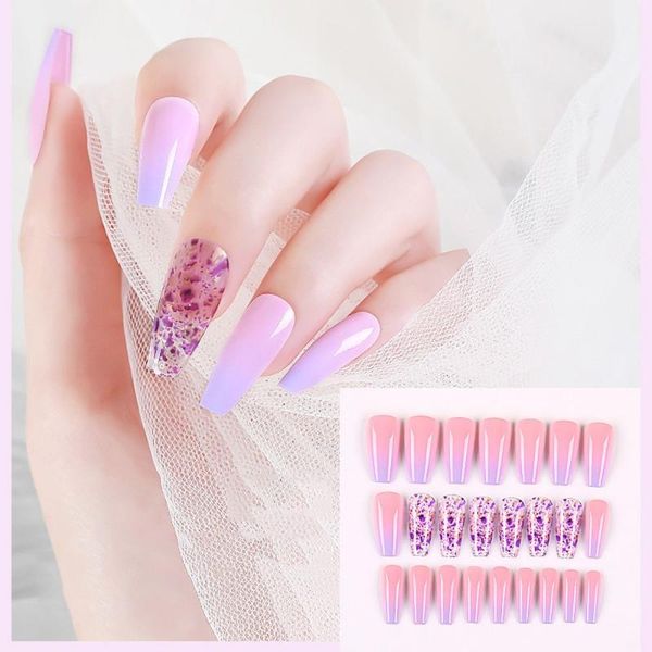 

false nails 28pcs/set artificial with designs beauty tools manicure acrylic press on fake full cover nail tips, Red;gold