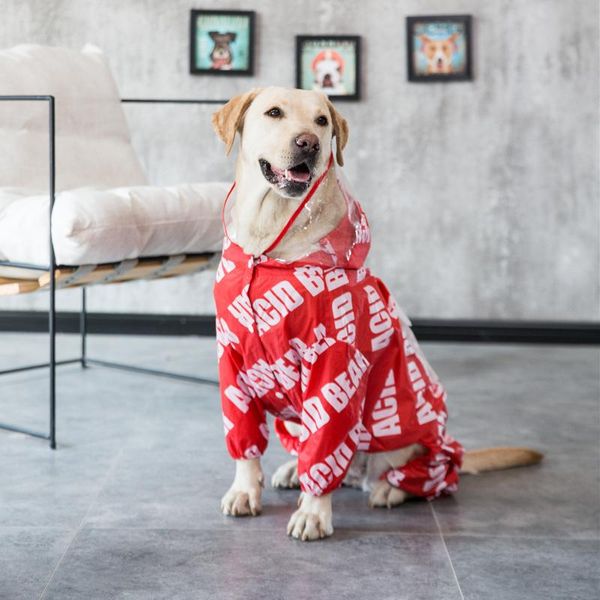 

dog apparel raincoat waterproof letter fashion stylish polyester for large dogs