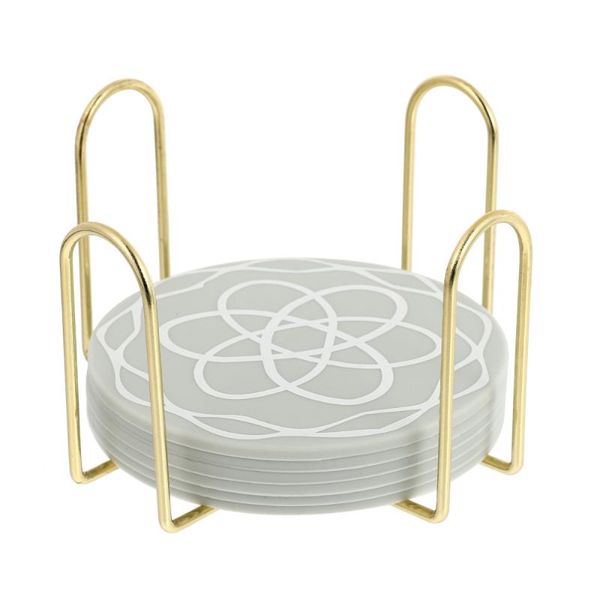 

mats & pads 1 set deskcup mat durable glass pad (beige white)
