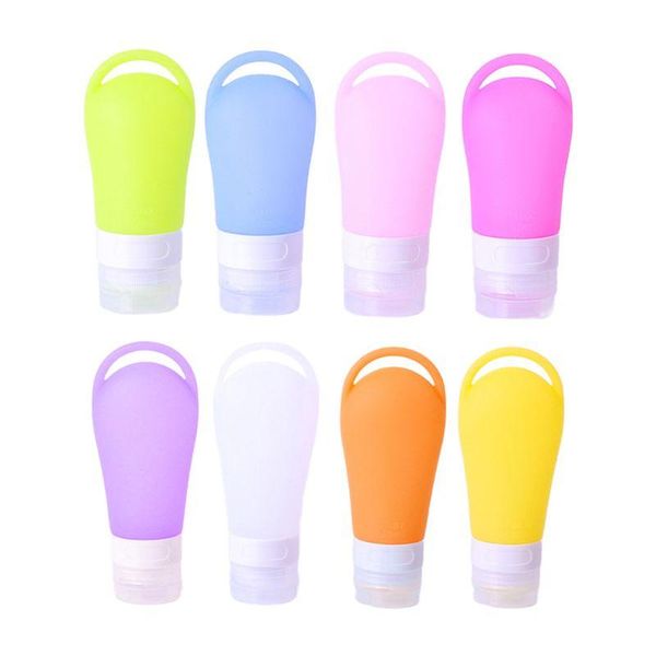 

refillable silicone empty bottle with hanging hole travel portable lotion shampoo shower gel squeezable leak proof container
