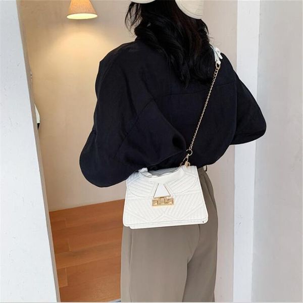 

embroidered bag chain shoulder 2021 fashion small new thread bag all-match handbag women's trendy small diagonal square ujuaj