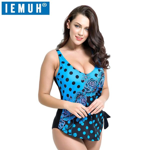 

one-piece suits iemuh brand backless one piece swimwear women bodysuit plus size big bra swim suit high waist swimsuit beach maillot de bain