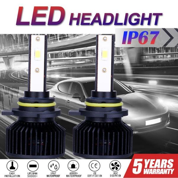 

car headlights 2pcs led 7500lm h13 h11 h7 9006 9005 9004 6000k white light front lights 28w bulb ip68