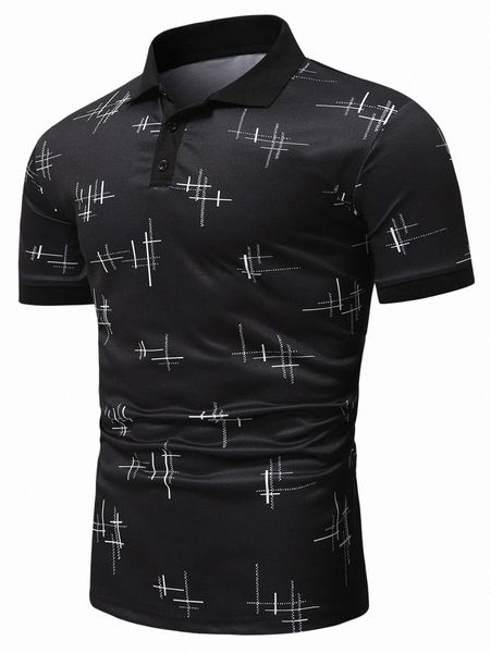 

men graphic print polo shirt z0pa#, White;black