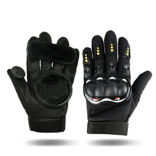 

cycling gloves downhill skateboard longboard slide with slider skate accessories for long board, Black