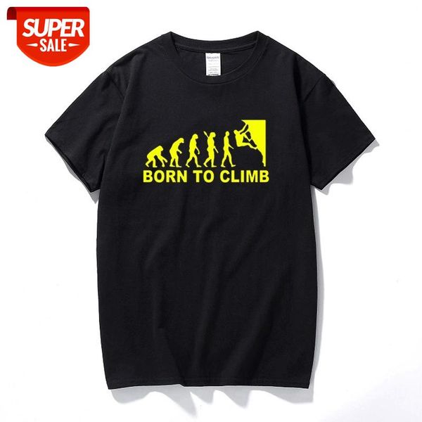 

born to climb creative evolution novelty men t-shirt 100% premium cotton casual short sleeve t shirt camisetas hombre clothing #kw3i, White;black