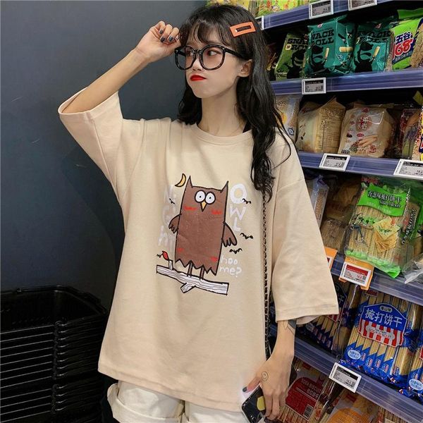 

women's t-shirt summer female casual cartoon women harajuku big size hip hop t shirt loose ulzzang kawaii t-shirts womens clothing, White