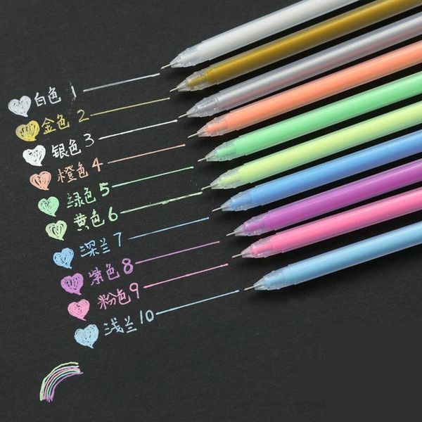 Destaques Color Destaque Caneta Papel Cartão Preto Branco Hook Line DIY Highlighter Pintura Graffiti conta especial