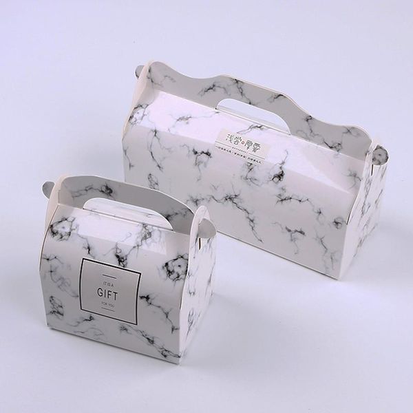 

gift wrap feiluan store style 10pcs/lot marble short hand cake roll box cut bread cheese pastry swiss sandwich
