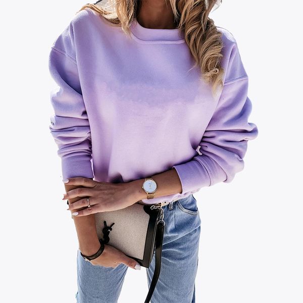 

2021 new women o-neck autumn winter sleeve purple blue cotton pullover sweatshirt hoodies i6jn, Black