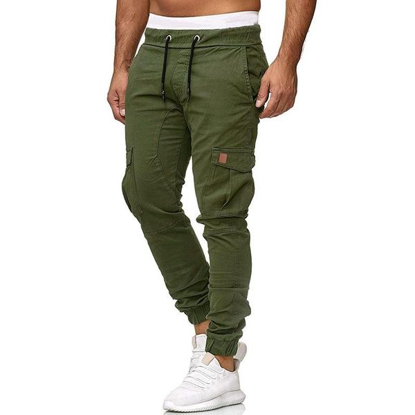 Pantaloni da uomo autunno e stile invernale pantaloni casual cotone moda 2021 a colori solidi allaccia-up plus size uomini sportivi