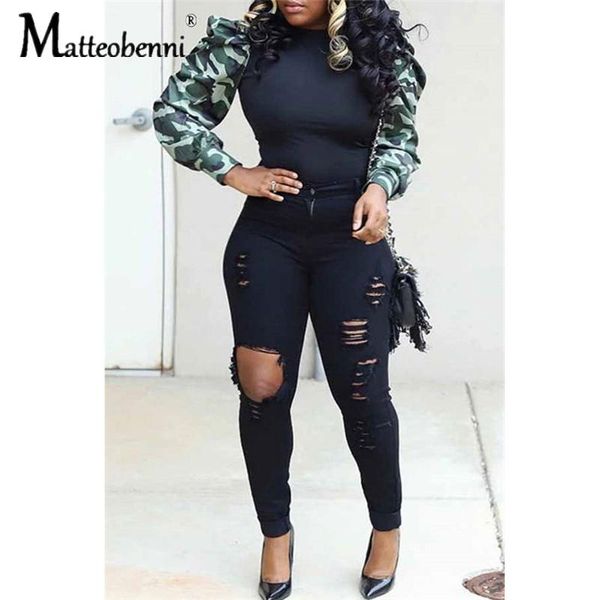 

2021 new black ripped jeans for women fashion high waist casual denim pencil pants stretch slim skinny streetwear trousers s-2xl, Blue