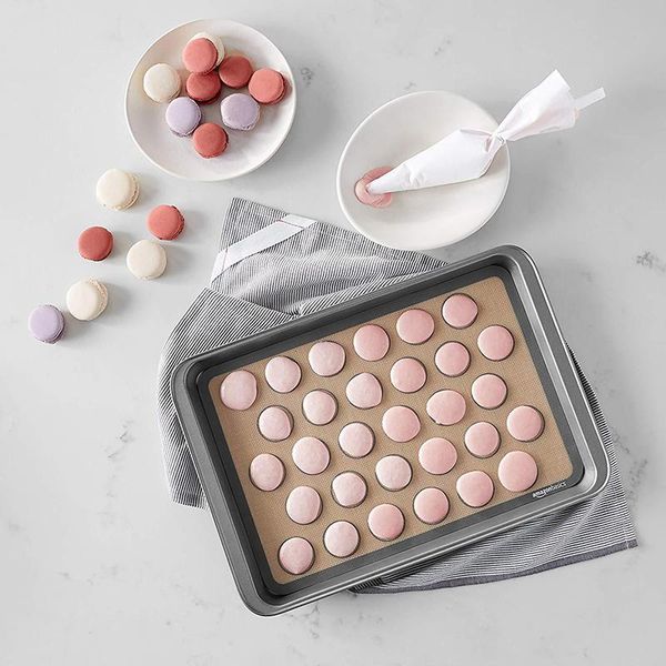 

mats & pads non-stick macaron baking mat food safe silicone glass fiber cookies sheet liner rolling for bun 24/30 spots