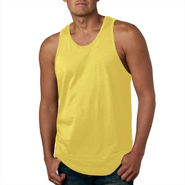 

kancoold mens tank men summer casual cotton solid sleeveless slim vest blouse singlets muscle, White;black