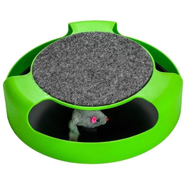 

cat toys interactive toy with rotating running mouse and a two in one scratching pad catch the quality for all