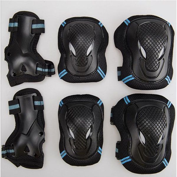 

elbow & knee pads children skateboard riding sport protective gear wrist guards, Black;gray