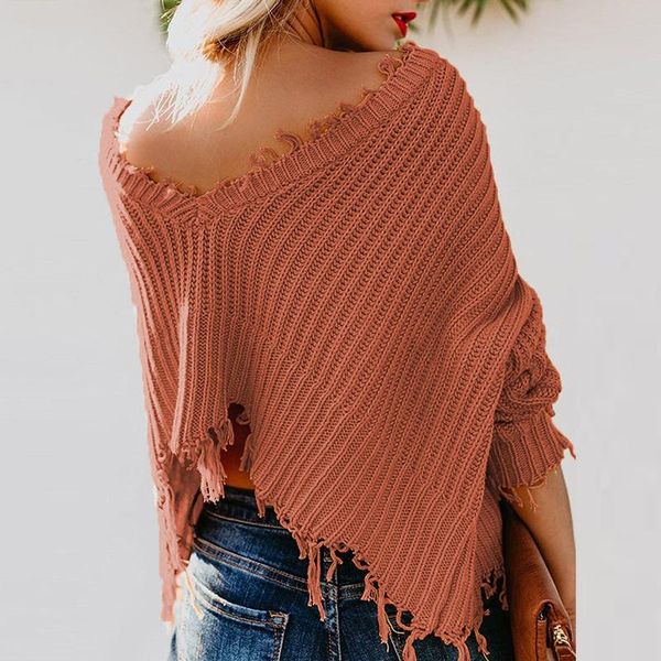 

women's sweaters summer women fashion autumn winter tassel knitted v-neck loose pullovers casual sweater femme long sleeve, White;black