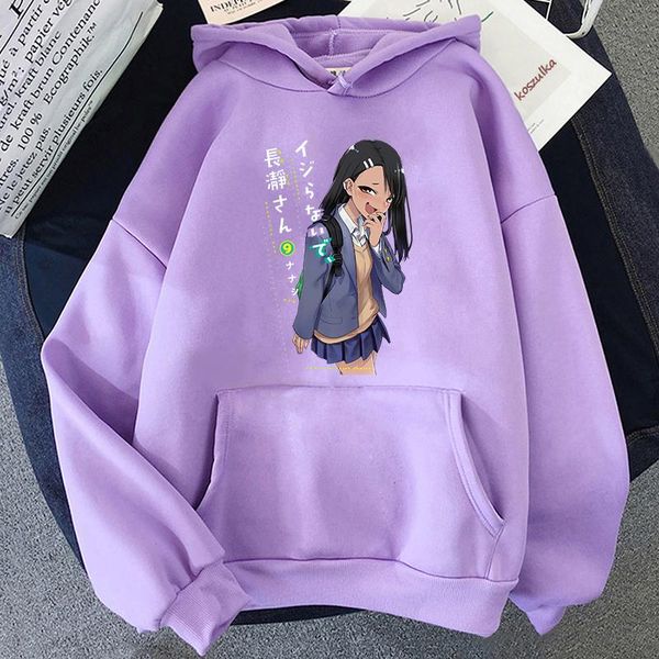 

men's hoodies & sweatshirts kawaii hayase nagatoro women's funny anime don't toy with me miss winter casual long sleeve haraj, Black