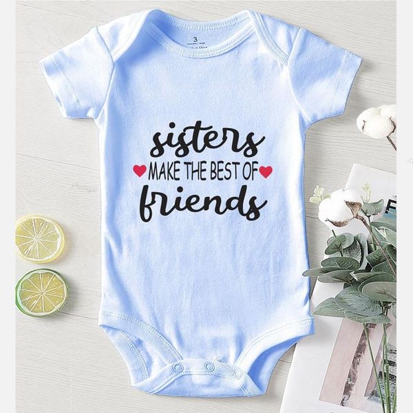 

jumpsuits clothing for borns winter sisters make the of friends letter toddler girl fall clothes printed baby bodysuits boy infant, Blue