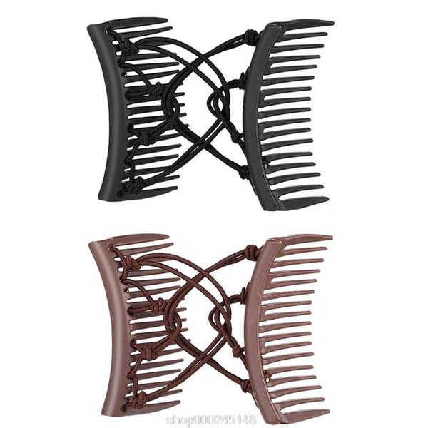 

other event & party supplies 1/2pcs stretchy knotted double comb hair clip adjustable elastic no crease hairpins women updo holder n17 20 dr