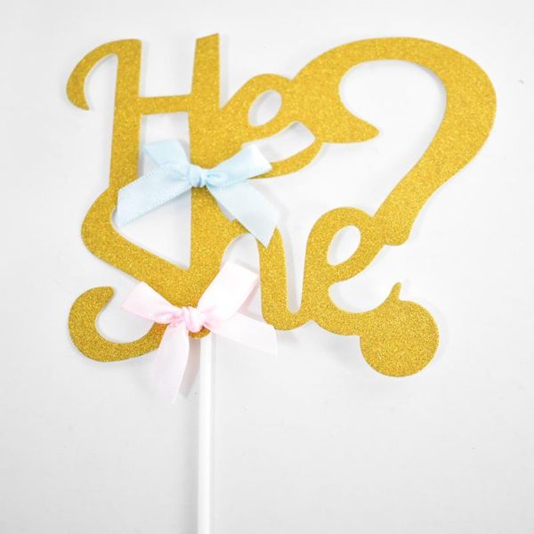 

other festive & party supplies 5pcs birthday cake flag inserting gender secret he or she decoration card