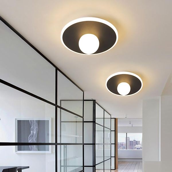 

ceiling lights modern led for aisle porch balcony cloakroom white or black color surface mounted lamp fixture