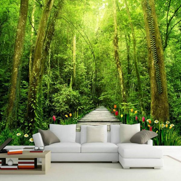 

wallpapers custom 3d po wallpaper nature forest landscape home improvement wall paper living room bedroom background
