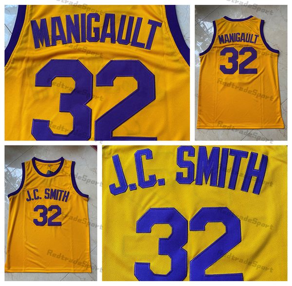 

mens jc smith #32 college don cheadle earl the goat manigault basketball jerseys rebound yellow stitched shirts s, Black