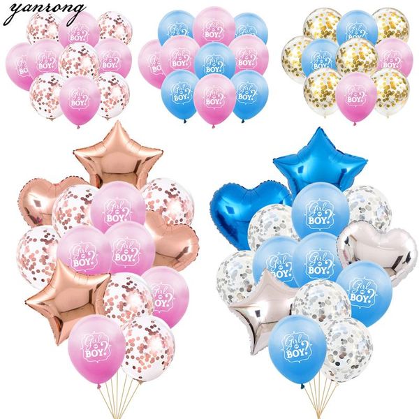 

party decoration 20pcs boy or girl balloon gender reveal latex ballon with confetti globos baby shower decorations birthday