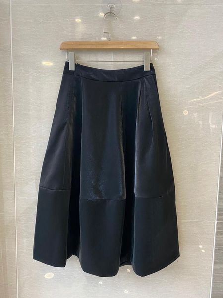 

skirts 2021 women fashion solid color silk skirt 0409, Black