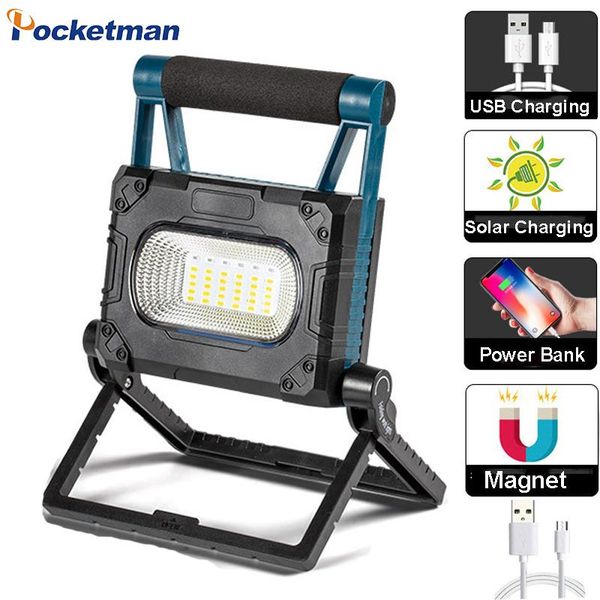 

other led lighting 300w portable solar work light searchlight usb rechargeable camping fishing waterproof outdoor working lamps