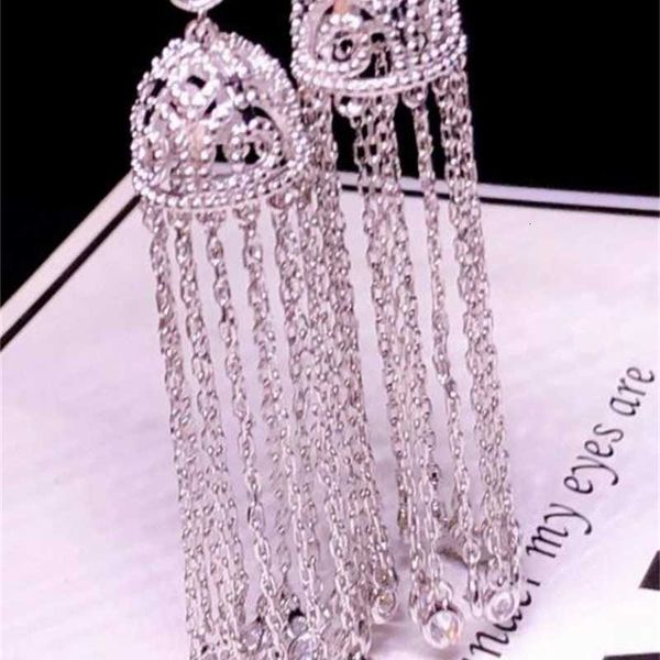 

fashion low price diamond crystal tassels 95 silver lady's earings 95tyrt