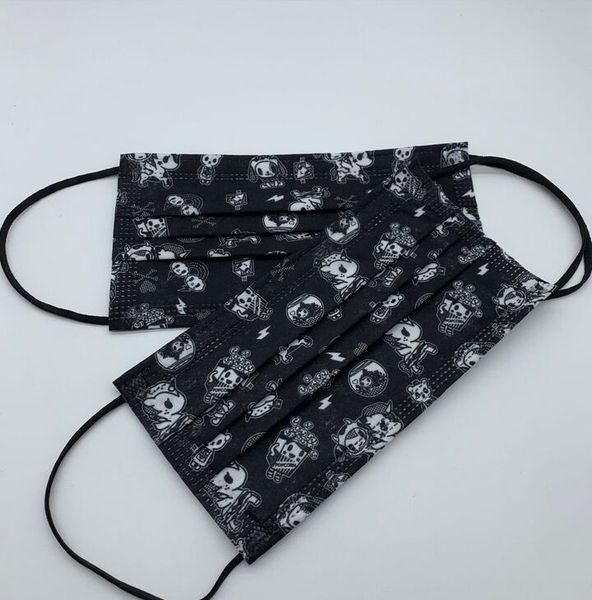 

fashion cartoon print disposable mask men women prevention of influenza filtration efficiency dustproof 3 layers face mouth masks
