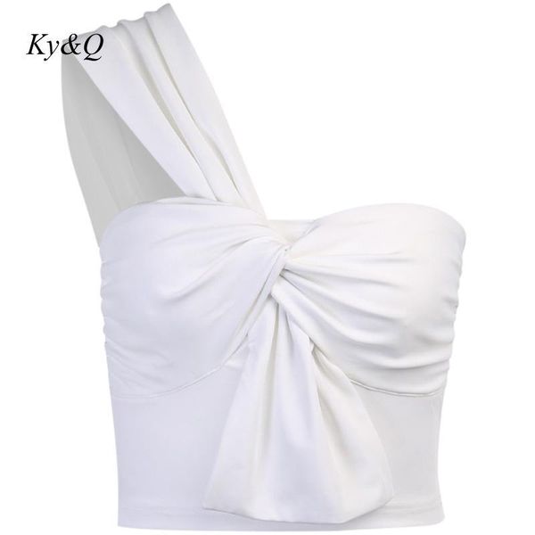 

2021 women summer casual white single shoulder irregular camisole slim skinny beach vest sleeveless party crop shirt