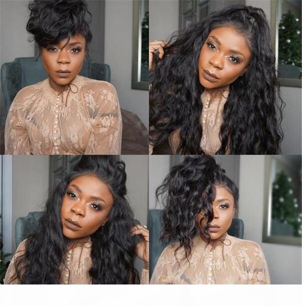 

100% unprocessed full lace wigs peruvian virgin human hair lace front wig for black women full lace human hair wig, Black;brown