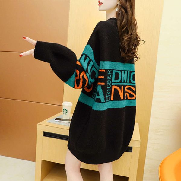 

large size men's middle long autumn winter 2020 new korean loose lazy style sweater coat, Black;brown