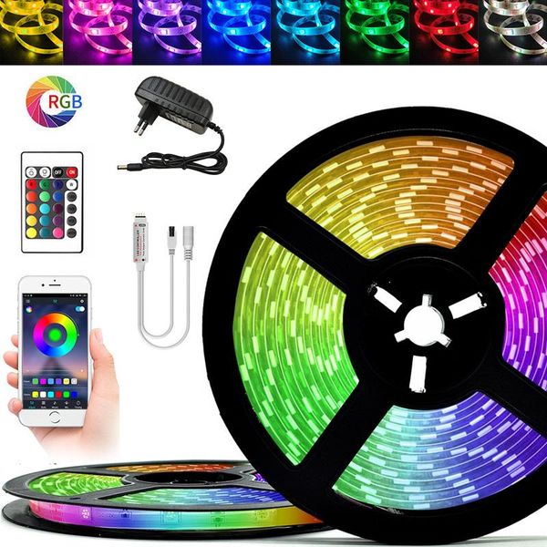 

strips led light bluetooth rgb smd 2835 waterproof 5m 10m 15m 20m luces dc12v power for room tape neon ribbon set