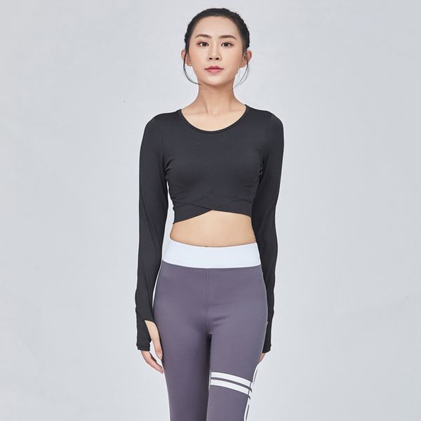 

autumn and winter long sleeve yoga top, Gray