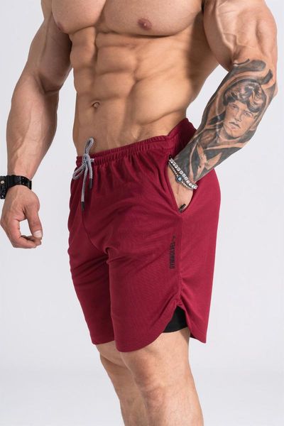 

men's shorts gymwolves male sports double layer | comfortable series, White;black