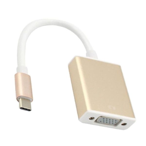 

video cables & connectors type-c to vga adapter cable pvc for macbook usb-c usb 3.1 type c female 1 piece