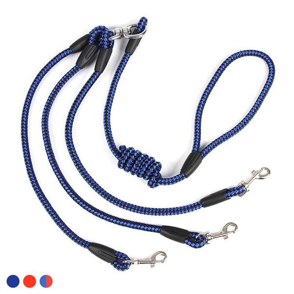 

dog apparel outdoor walking pet supplies three-head traction handguard foam handle rope elastic good harness collar set