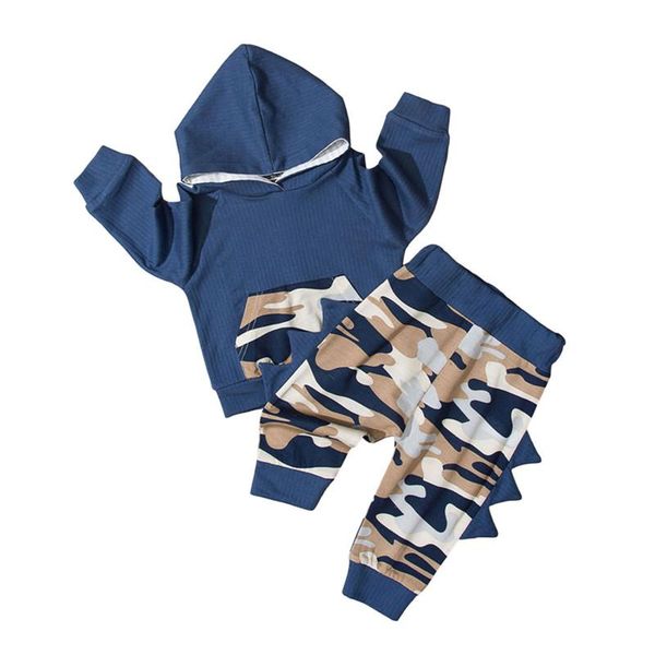 

clothing sets fall spring baby girls boys casual fashion clothes printed long sleeve hooded with pocket+trousers born 6-24 months, White